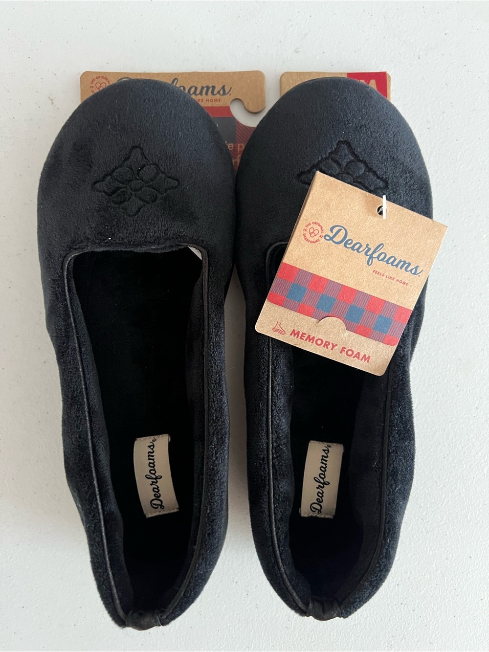 Dearfoams Womens Rebecca Microfiber Velour Closed Back House Slipper Memory Foam